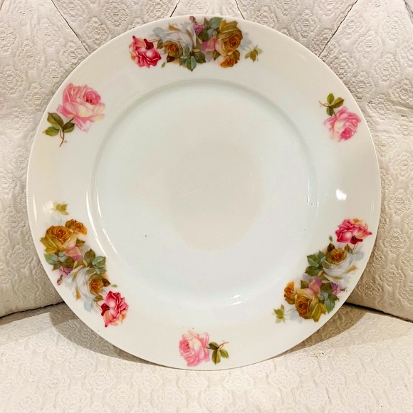 JE21-Vintage 4 PIECE SET Bavarian Cottagecore Cottage Roses Plates - Picture 5 of 11